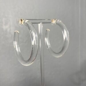 CLEAR ACRYLIC TRANSPARENT HOOP CIRCLE EARRINGS Y2K CYBERPUNK RETRO ALTERNATIVE